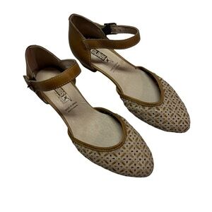 Pikolinos Elba Tan/Brown Closed Toe Ankle Strap Shoe Womens EU 37